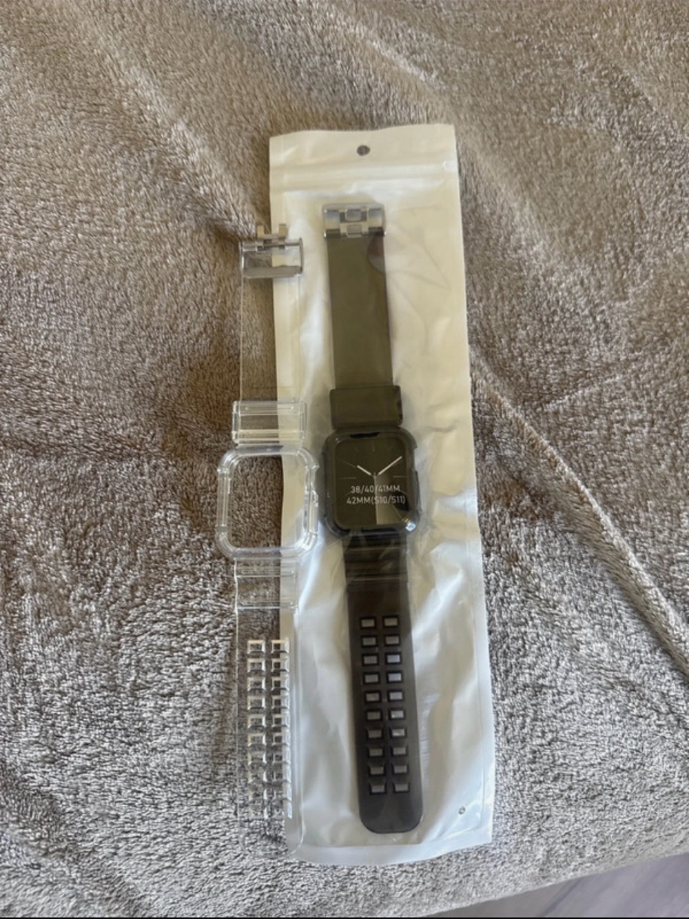 Black and Clear Watch Bands 40mm